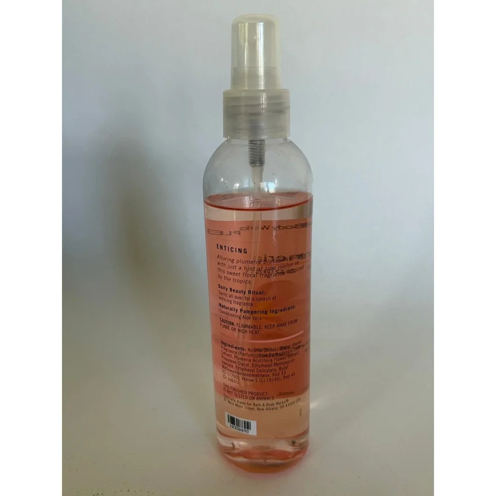 Bath & Body Works Plumeria Body Splash 90s Original Scent 8 fl oz Mostly Full